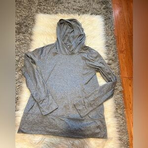Gray Hooded Long Sleeve sweatshirt